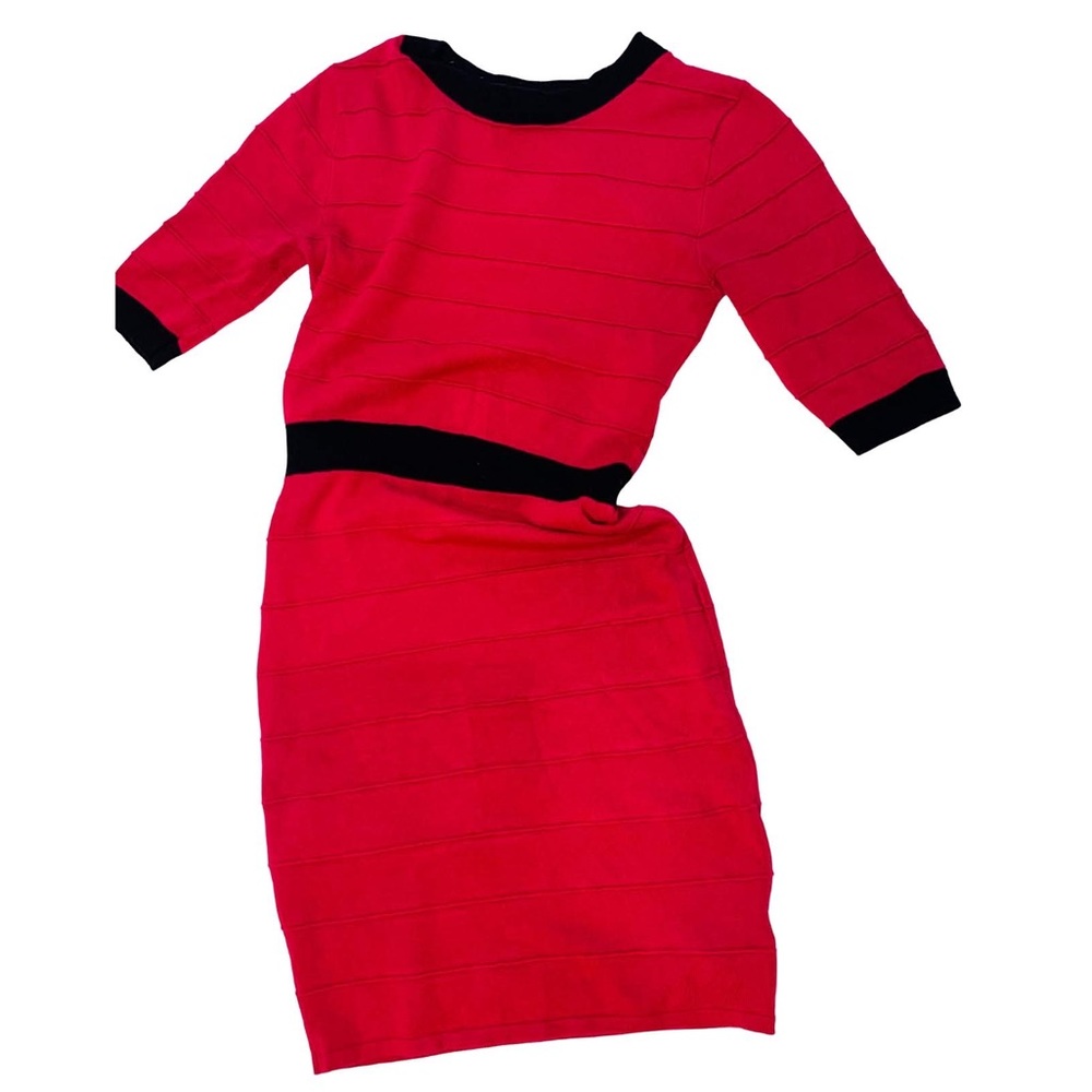 Pink & Black sweater mini dress